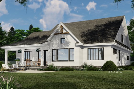 Exterior - Rear Elevation for Farmhouse House Plan #51-1569 - 3 bed, 3 bath