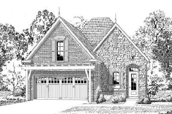 Exterior - Front Elevation for European House Plan #424-236 - 3 bed, 2 bath