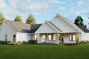 Exterior - Rear Elevation for Farmhouse House Plan #1093-1 - 3 bed, 2.5 bath