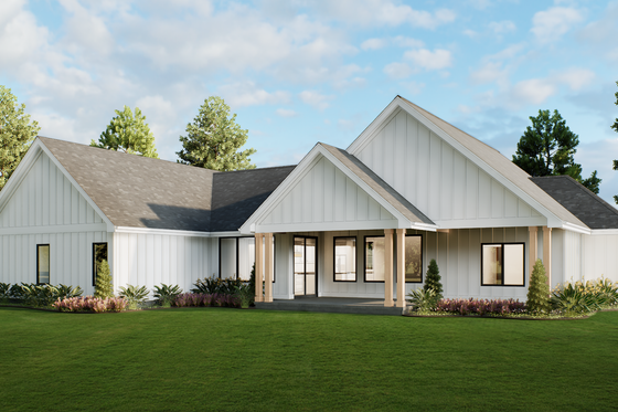 Exterior - Rear Elevation for Farmhouse House Plan #1093-1 - 3 bed, 2.5 bath