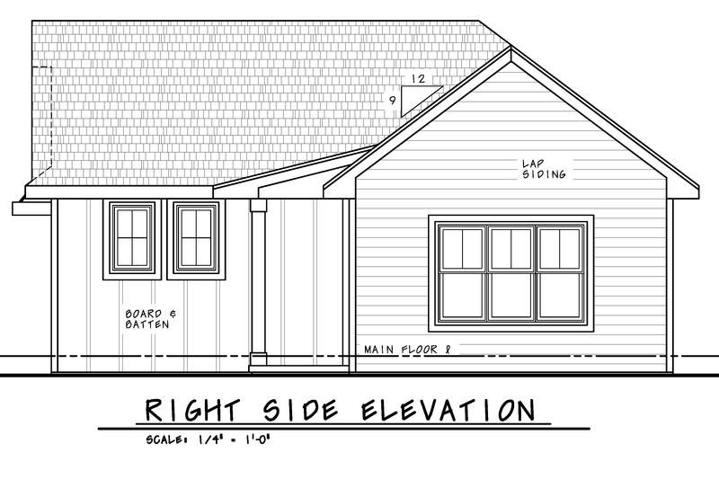 House Blueprint - Exterior - Other Elevation 1 for Modern House Plan #20-2607 - 1 bed, 1 bath