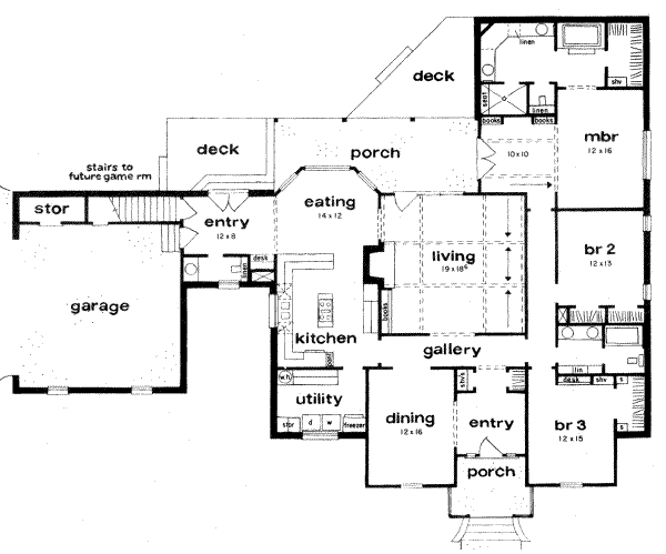 Colonial Floor Plan - Main Floor Plan #36-296