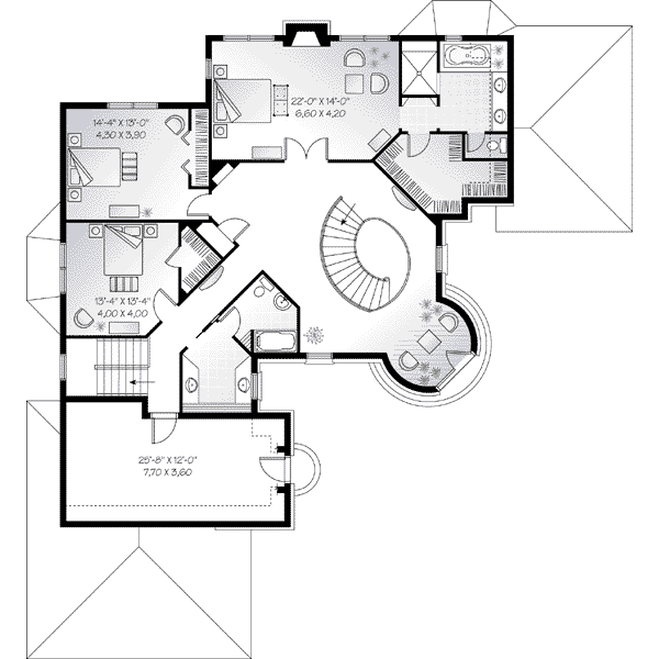 European Floor Plan - Upper Floor Plan #23-576