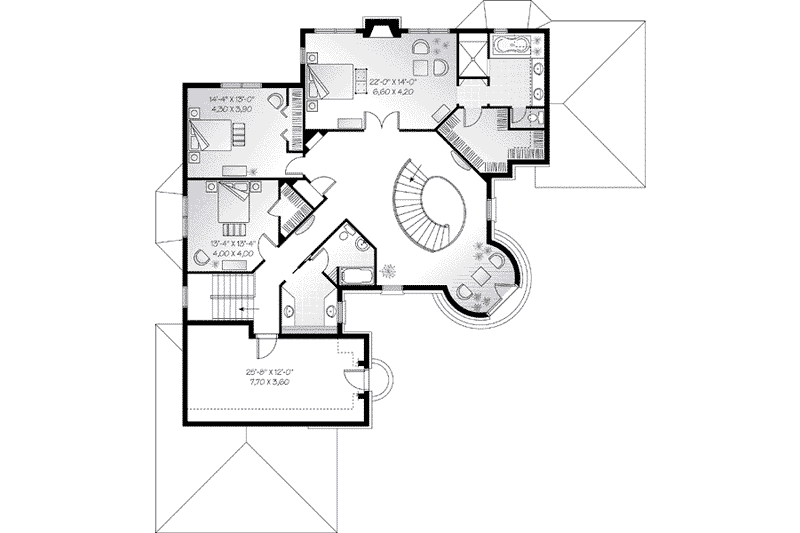 Home Plan - Floor Plan - Upper Floor for European House Plan #23-576 - 3 bed, 2.5 bath