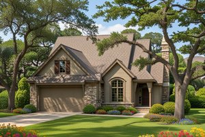 European Exterior - Front Elevation Plan #20-1819