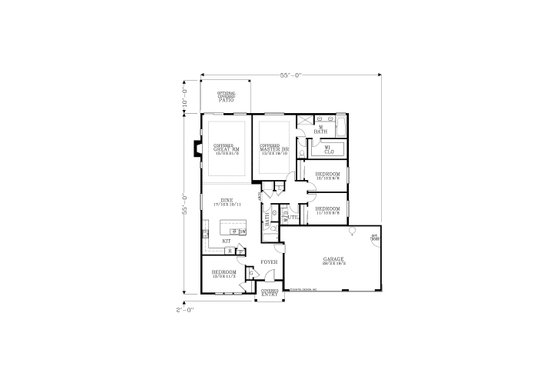 Floor Plan - Main Floor for Craftsman House Plan #53-625 - 4 bed, 2 bath