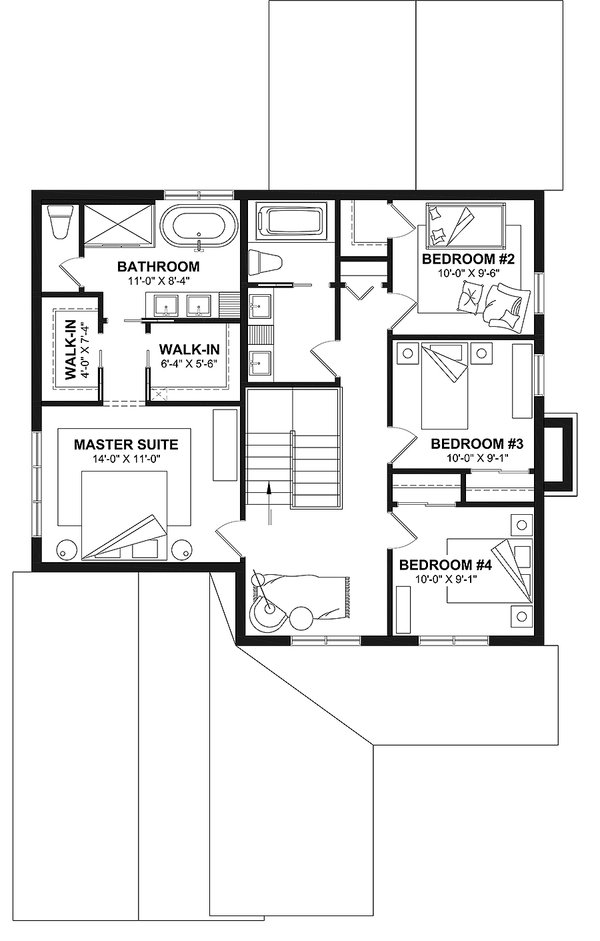 House Blueprint - Tudor Floor Plan - Upper Floor Plan #23-2844