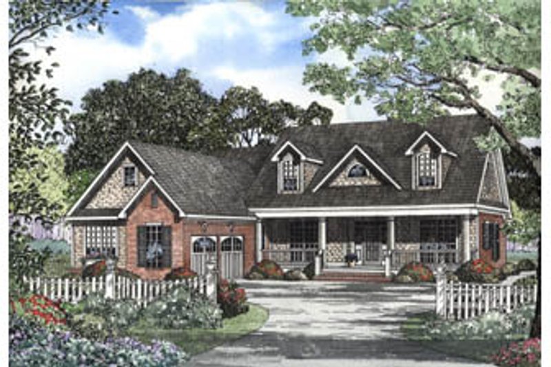 Architectural House Design - Country Exterior - Front Elevation Plan #17-2069