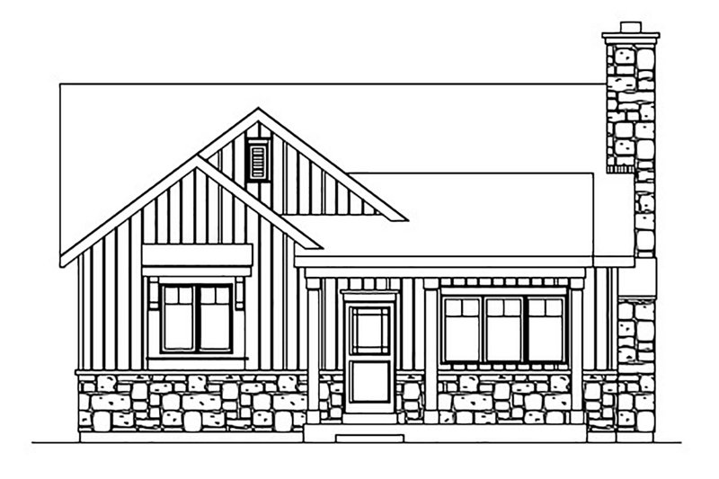 House Blueprint - Exterior - Front Elevation 5 for Cottage House Plan #22-571 - 2 bed, 2 bath