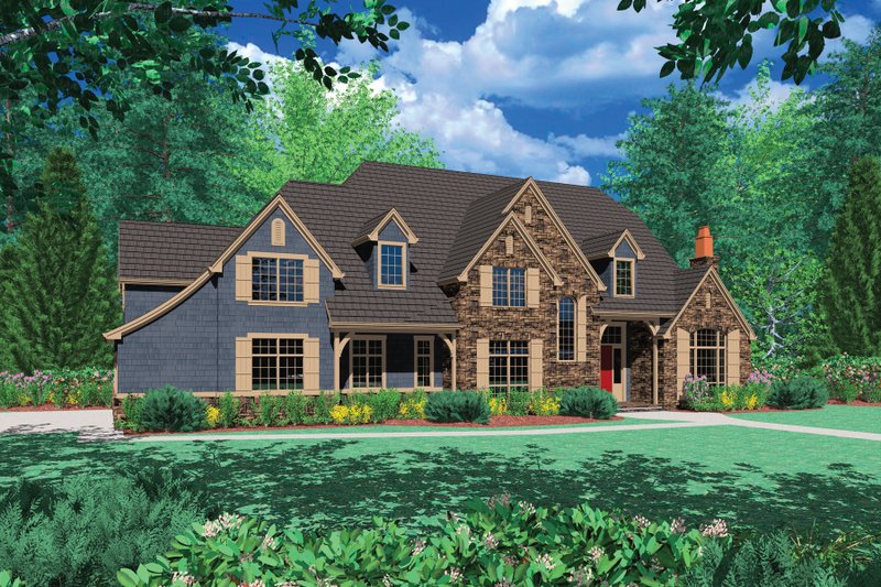 Dream House Plan - European Exterior - Front Elevation Plan #48-617