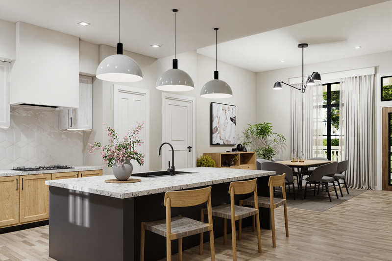 Architectural House Design - Interior - Kitchen for Farmhouse House Plan #54-677 - 3 bed, 2 bath