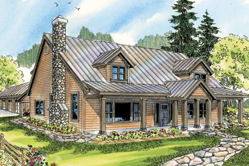 Architectural House Design - Country Exterior - Front Elevation Plan #124-771