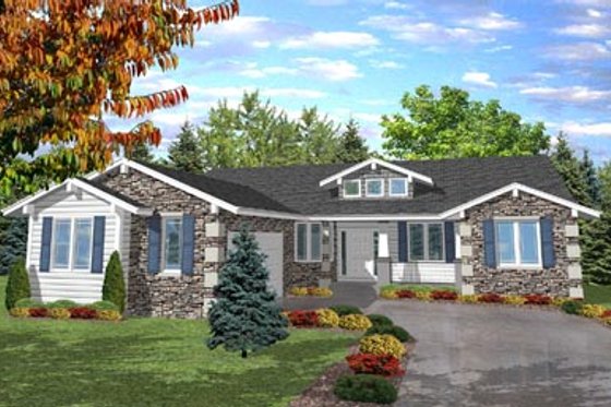 Exterior - Front Elevation for Bungalow House Plan #50-109 - 3 bed, 2.5 bath