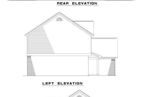 Exterior - Rear Elevation for Traditional House Plan #17-2012 - 3 bed, 2.5 bath
