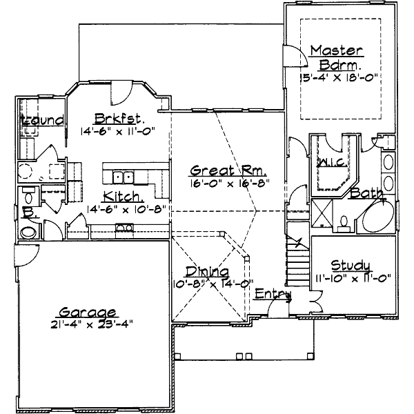 Dream House Plan - Colonial Floor Plan - Main Floor Plan #31-104