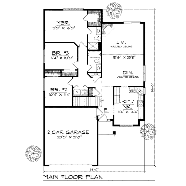 Traditional Style House Plan - 3 Beds 2 Baths 1448 Sq/Ft Plan #70-127 ...