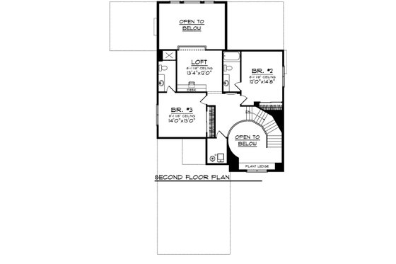 Floor Plan - Upper Floor for Traditional House Plan #70-1035 - 3 bed, 3.5 bath