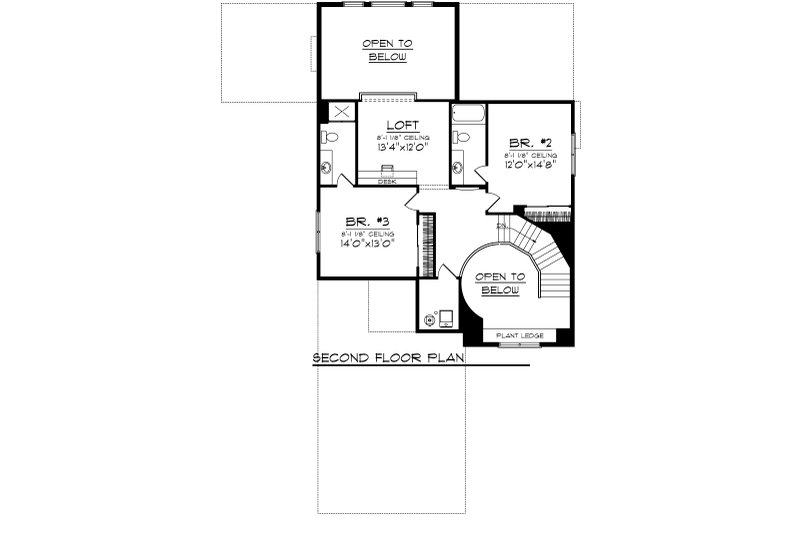 Dream House Plan - Floor Plan - Upper Floor for Traditional House Plan #70-1035 - 3 bed, 3.5 bath
