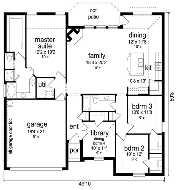 Home Plan - Traditional Floor Plan - Main Floor Plan #84-578