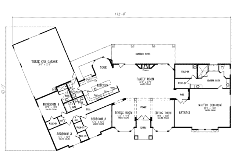 Dream House Plan - Floor Plan - Main Floor for Adobe / Southwestern House Plan #1-783 - 4 bed, 4 bath
