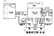 Southern Style House Plan - 4 Beds 4 Baths 3102 Sq/Ft Plan #52-116 