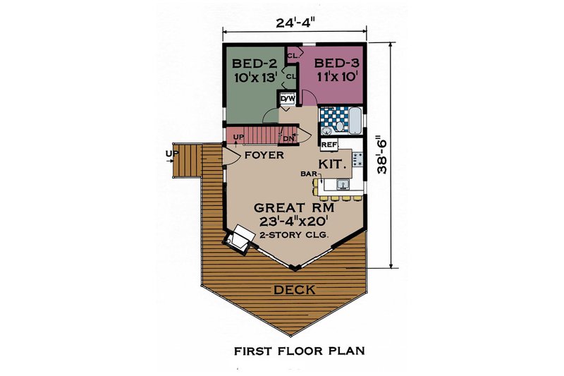 Dream House Plan - Floor Plan - Main Floor for Cabin House Plan #3-240 - 3 bed, 2 bath