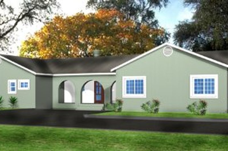 Architectural House Design - Adobe / Southwestern Exterior - Front Elevation Plan #1-685