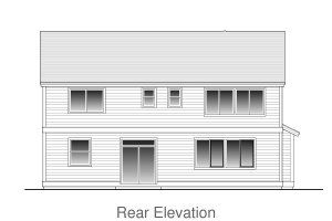 Exterior - Rear Elevation for Craftsman House Plan #53-535 - 4 bed, 2.5 bath
