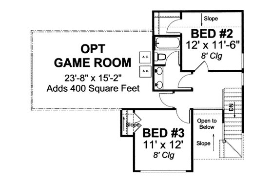 Floor Plan - Upper Floor for Traditional House Plan #513-2052 - 3 bed, 2.5 bath