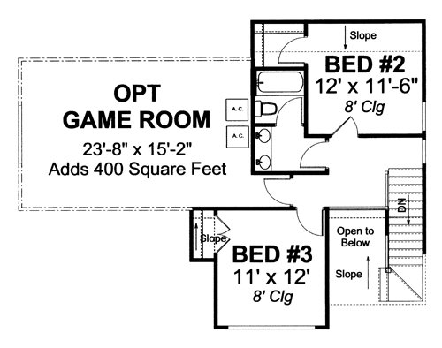 Architectural House Design - Floor Plan - Upper Floor for Traditional House Plan #513-2052 - 3 bed, 2.5 bath