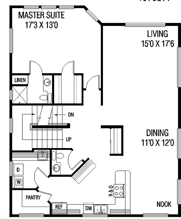 Craftsman Floor Plan - Main Floor Plan #60-428