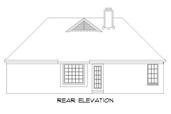 Exterior - Rear Elevation for Traditional House Plan #424-246 - 3 bed, 2 bath
