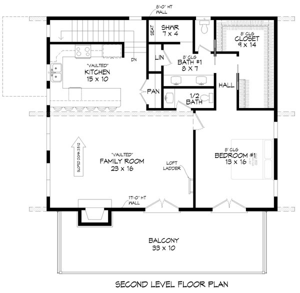 Architectural House Design - Contemporary Floor Plan - Upper Floor Plan #932-666