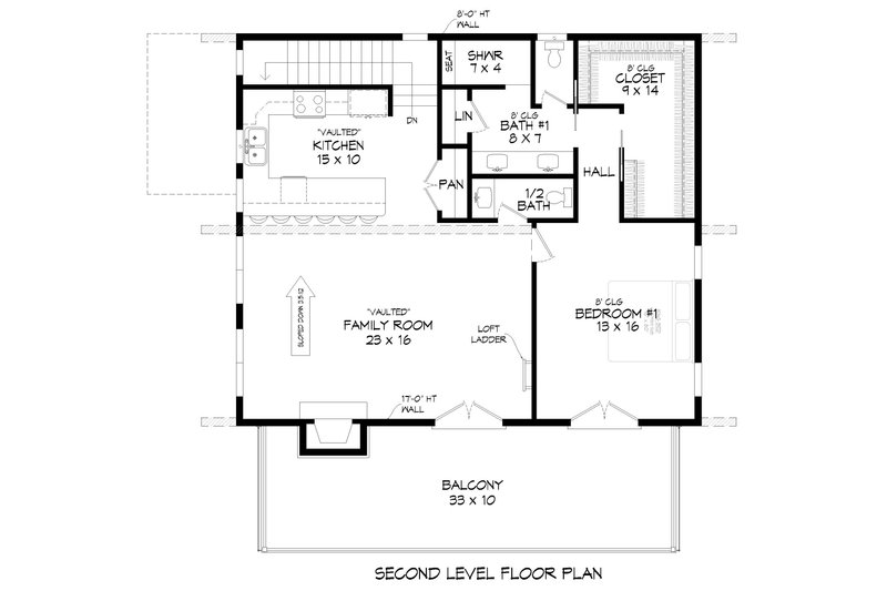 Home Plan - Floor Plan - Upper Floor for Contemporary House Plan #932-666 - 3 bed, 2.5 bath