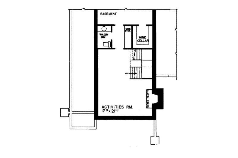 Home Plan - Floor Plan - Lower Floor for Southern House Plan #72-357 - 5 bed, 6 bath