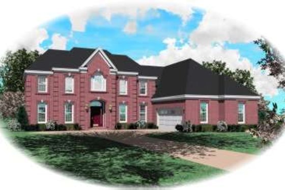 Exterior - Front Elevation for Colonial House Plan #81-1533 - 4 bed, 3.5 bath