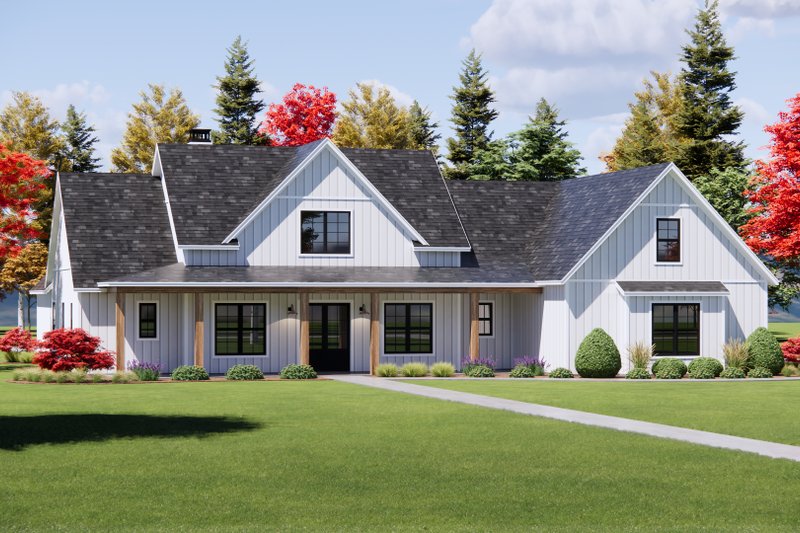 Architectural House Design - Exterior - Front Elevation 3 for Farmhouse House Plan #1096-156 - 5 bed, 4.5 bath
