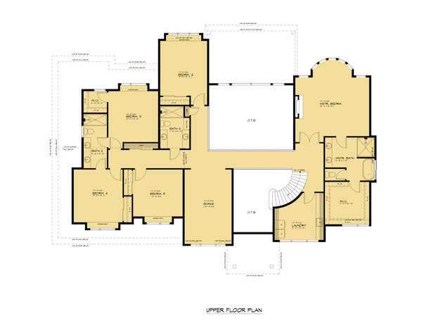 Contemporary Floor Plan - Upper Floor Plan #1066-233