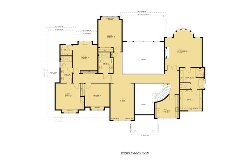 House Plan Design - Floor Plan - Upper Floor for Contemporary House Plan #1066-233 - 5 bed, 3.5 bath
