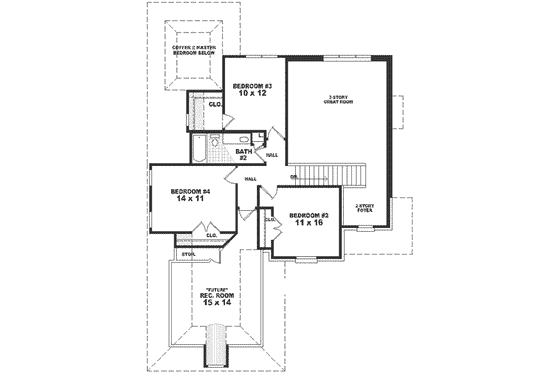 Floor Plan - Upper Floor for European House Plan #81-503 - 4 bed, 2.5 bath
