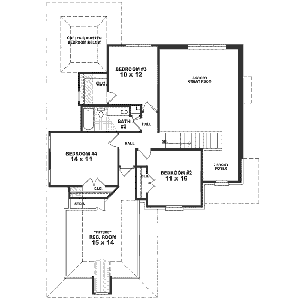 European Floor Plan - Upper Floor Plan #81-503
