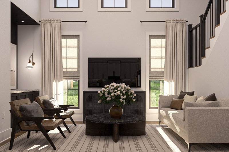 Home Plan - Interior - Family Room for Barndominium House Plan #455-508 - 2 bed, 2.5 bath