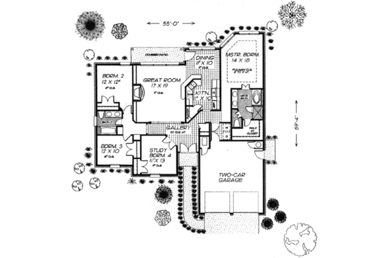 Floor Plan - Main Floor for European House Plan #310-584 - 4 bed, 2 bath