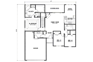 Floor Plan - Main Floor for Traditional House Plan #67-781 - 3 bed, 2 bath