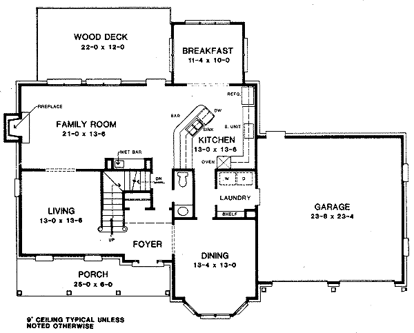 Traditional Floor Plan - Main Floor Plan #10-210