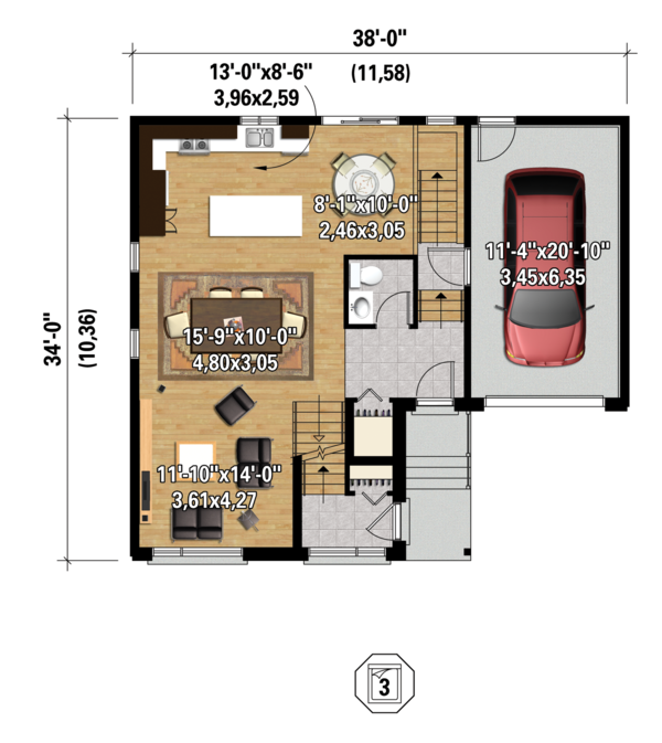 Contemporary Floor Plan - Main Floor Plan #25-4401