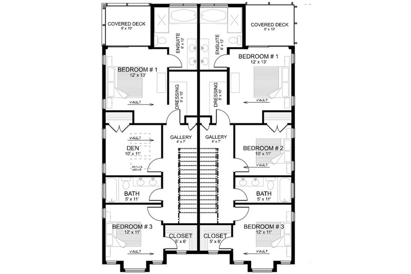 Dream House Plan - Floor Plan - Upper Floor for Contemporary House Plan #1101-32 - 5 bed, 5 bath
