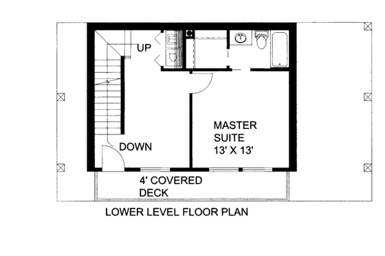 Floor Plan - Lower Floor for Bungalow House Plan #117-721 - 3 bed, 2.5 bath