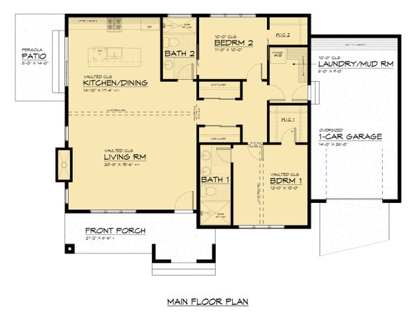 Cottage Floor Plan - Main Floor Plan #1066-297