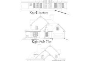 Exterior - Rear Elevation for Country House Plan #71-122 - 4 bed, 3.5 bath